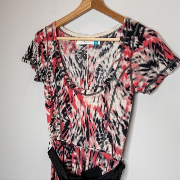 Anthropologie Sparrow Pink Black Tie Dye Midnight Safari Sweater Dress Size XS - Picture 3 of 9
